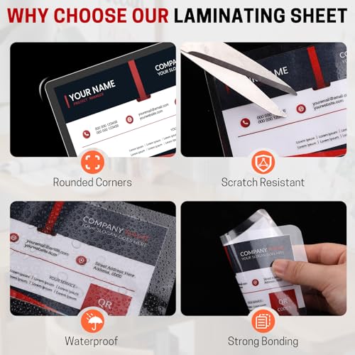 CAREGY 200PACK 5Mil 1 12 Ounces Laminating Pouches, 2.3 x 3.7 Inches, Clear Film Sheets