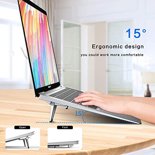 ELE DEPI 2 Pack Portable Laptop Stand DP-001 Silver Adjustable Foldable Zinc Alloy
