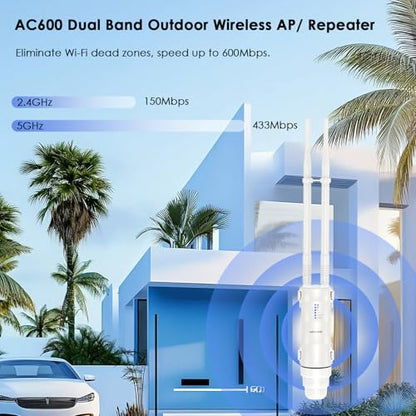 WAVLINK AC600 WNAP570B Wireless Access Point, Dual-Band, 450 Mbps, RJ45, Weatherproof