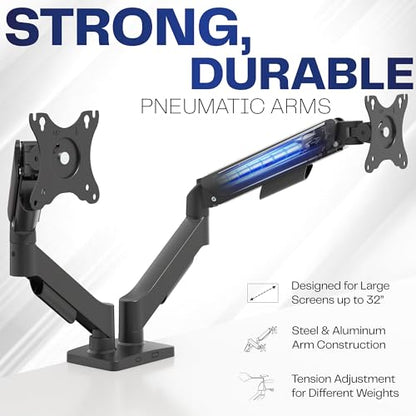 VIVO 17-32 inch Dual Monitor Stand STAND-V002O Tabletop Mount Articulating 90 Degree Black