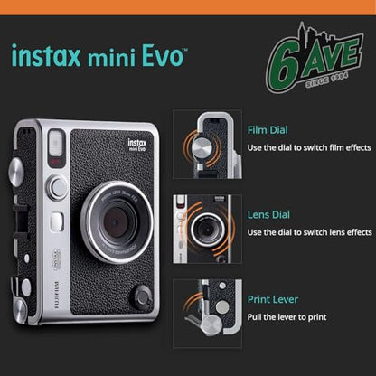 Fujifilm Instax Mini EVO 600 DPI Hybrid Instant Camera Brown