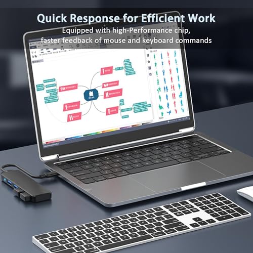 VIENON 4-Port USB 3.0 Hub Usb-001 Fast Data Transfer 5 Gbps Compatible with Laptops Desktops