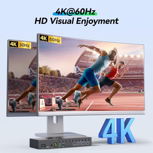 ANGEET 10 Ports KVM Switch 4K@60Hz 10-way HDMI with USB 3.0 Connectors