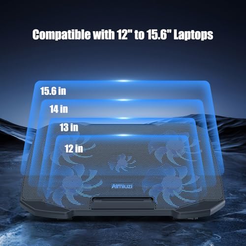 AIMIUZI 12-15.6 Inch Laptop Cooling Pad F2PLUS_5 Fans