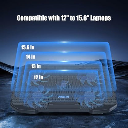 AIMIUZI 12-15.6 Inch Laptop Cooling Pad F2PLUS_5 Fans