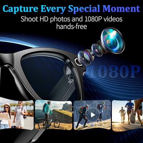 KWENRUN 1 Count KWENRUN Gen 4 Smart Glasses Bluetooth Hands-Free Calls Real-Time Translation Object Recognition Waterproof