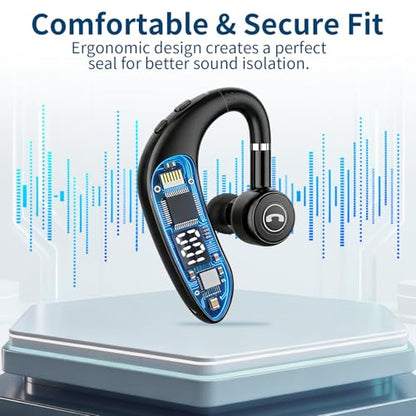 STUPIDYIN Bluetooth Headset V5.4, 23H Battery Life, Wireless Earbud for Phone Calls and Music, Touch Control, In-Ear Earpiece with Mic