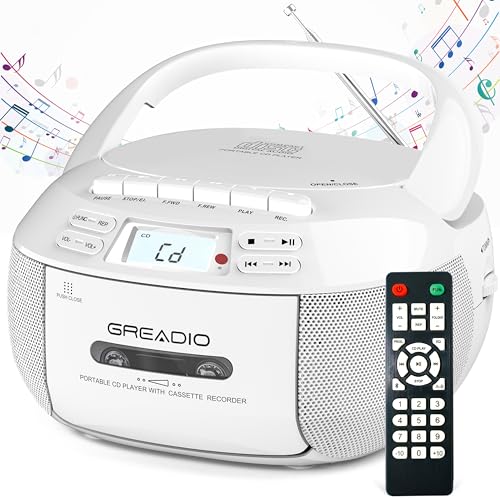 Greadio 8.54x8.39x4.8 Inches GB-X2A Dual Speaker Auxiliary Bluetooth USB Portable Boombox