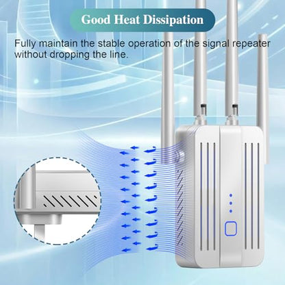 PMOODSK WiFi Extender Long Range Repeater 9998 Sq. Ft. Coverage