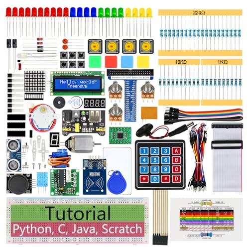 Freenove RFID Starter Kit, 204 Items, Raspberry Pi Compatible Models: 5, 400, 4B, 3B+, 3B, 3A+, 2B, 1B+, 1A+, Zero 2 W, Zero W, Zero