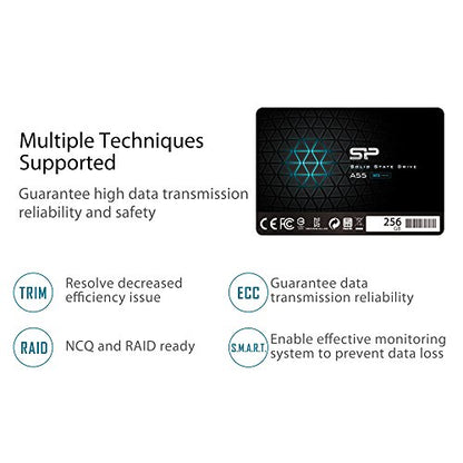 SP Silicon Power 256GB SU256GBSS3A55S25AH SATA III 2.5" Internal Solid State Drive