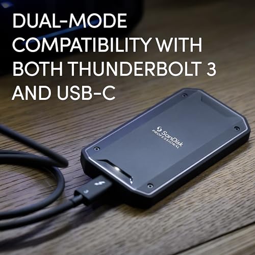 SanDisk Professional 4TB PRO-G40 SSD - 3000MB/s Read, Thunderbolt 3 & USB-C, Portable External Solid State Drive - SDPS31H-004T-GBCND