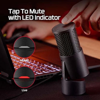 HyperX 53 x 1.52 x 1.7 inches AR0A0AA USB Type-C Microphone with Volume Control