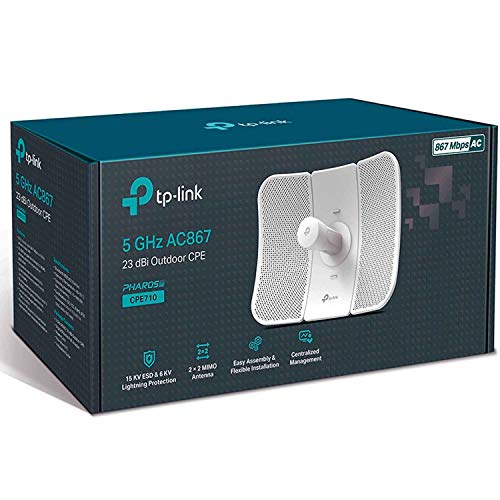 TP-Link CPE710 5GHz 867Mbps Long-Range Outdoor CPE with IP65 Weatherproofing