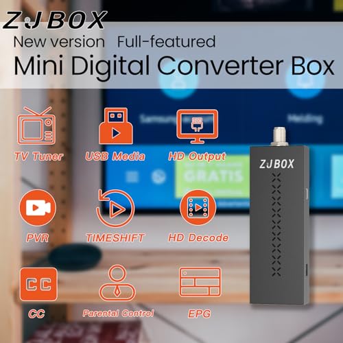 ZJBOX Mini Digital Converter Box 1080P ATSC Tuner HDMI Output