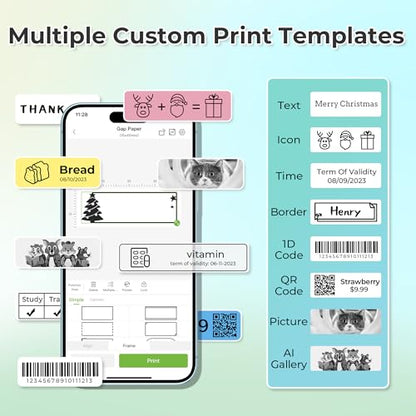 Nelko P21 Thermal Label Printer Bluetooth 203 DPI Monochrome Labels White