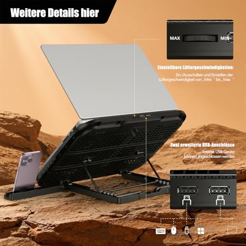 AISUNKUTECH 13.4" x 10.1" F3 Ultra Black Cooling Pad