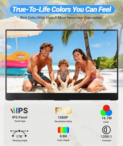 Ingnok 15.6 YN02D FHD 1080p 60Hz IPS Monitor