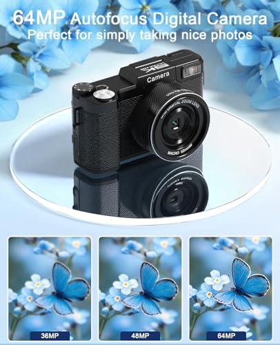 FLATIC CDR2H Compact 64 MP CMOS Digital Camera 5K Video AMOLED Display