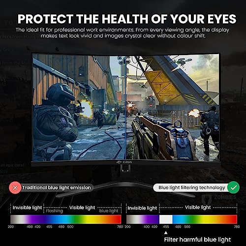 CRUA 27" Curved Monitor CR320QB FHD 1920x1080 180Hz LCD