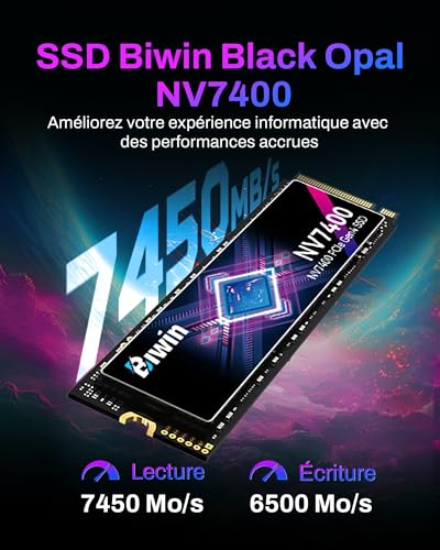 BIWIN 2TB NV7400 NVMe M.2 2280 PCIe 4.0 Internal Solid State Drive