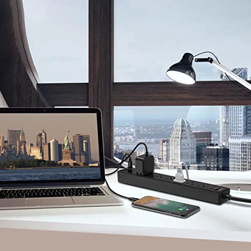 Yintar 11.59" x 1.89" Power Strip with 6 AC Outlets & 3 USB Ports, Model PW-919, 125 Volts