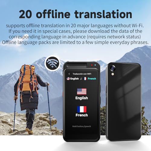CAWRUGA 5.75 x 3.39 x 1.65 inches B0GZHQN24R 150+ Language Translation Device Voice/Text/Photo Translation Portable