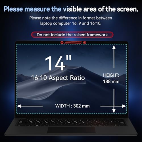 Protescreen 14-inch Laptop Privacy Filter Anti-Glare Blue Light Block 16:10