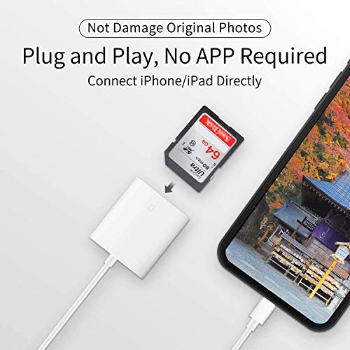 FUHAYA Lightning Adapter to SD Card Reader AKUSFBA-140, 256GB Capacity, iOS Compatible, Plug & Play