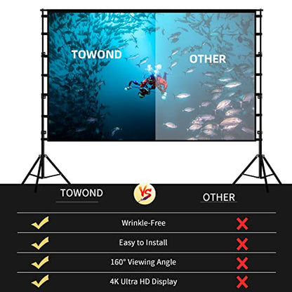 TOWOND 150'' da-hanl-kag8 4K HD Portable Projection Screen