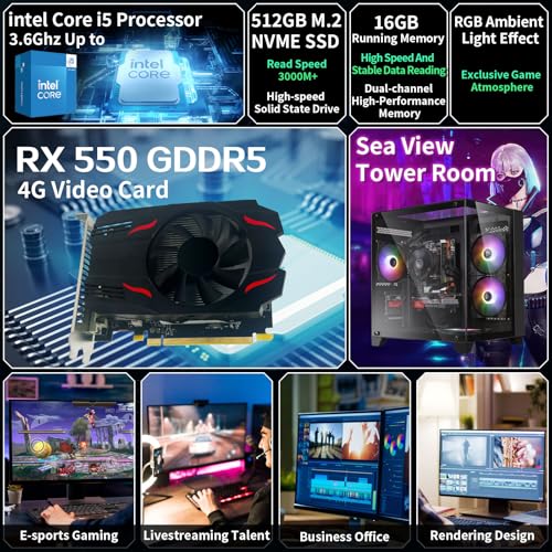 abytespark White AOV550 i5/16G/512GB/RX550 4G 1920x1080 Tower Computer