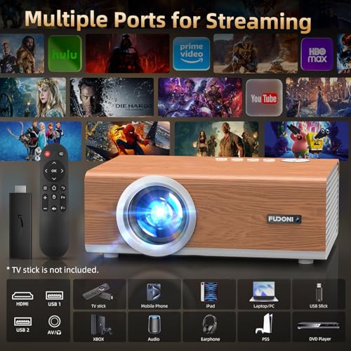 FUDONI Portable Projector GC888A 1920 x 1080 Full HD 320 ANSI Lumens LCD Projector