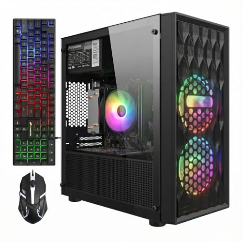 STGAubron Tower Computer ABR1722, AMD Ryzen 5 5500, 3.6GHz Max, GeForce RTX 3050 6G, 16GB DDR4, 512GB SSD, WiFi 6, Bluetooth 5.2, Windows 11 Home