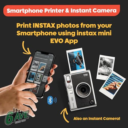 Fujifilm Instax Mini EVO 600 DPI Hybrid Instant Camera Brown
