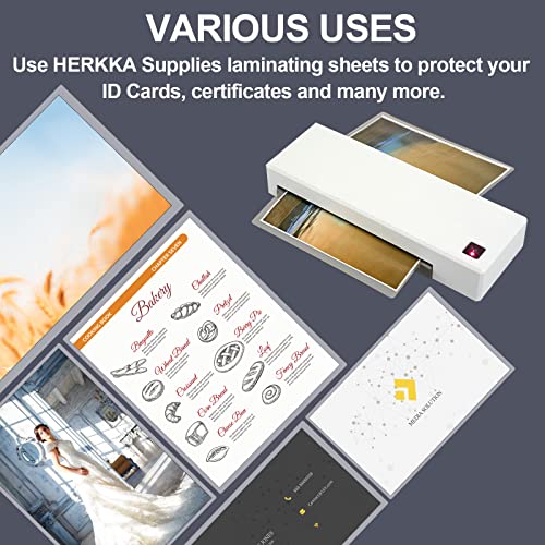 HERKKA 600 Pack Laminating Sheets, 3 Mil Thickness, 8.5 x 11 Inch Document Capacity, Transparent Finish, Round Corner Design