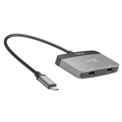 j5create 7.87 x 3.15 x 0.47 inches JCA465 USB Type C to Dual HDMI Adapter 8K at 60Hz