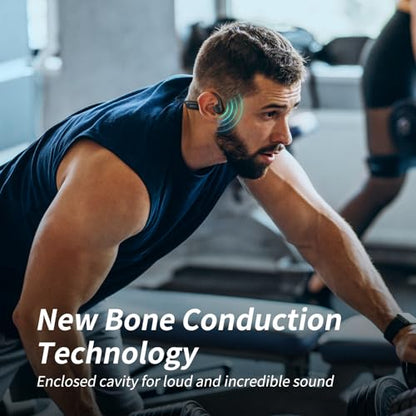 CXK X14 Bone Conduction Headphones Black Bluetooth 6.0 Open Ear 10 Hours Playtime