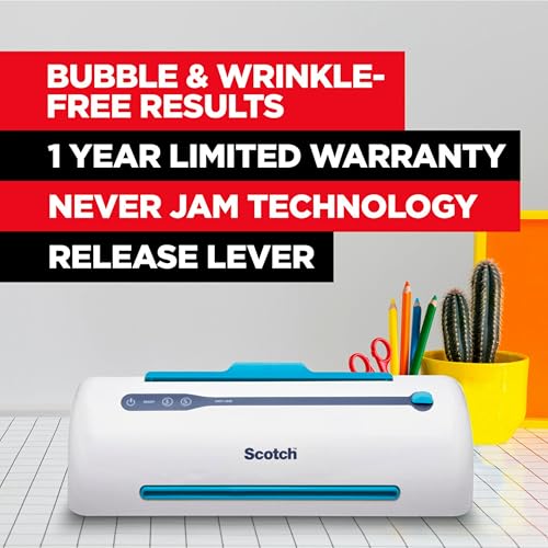 Scotch 9" Hot/Cool Laminator Model TL906, 4 FPM, 5 Minutes Warm Up, 2 Rollers, White