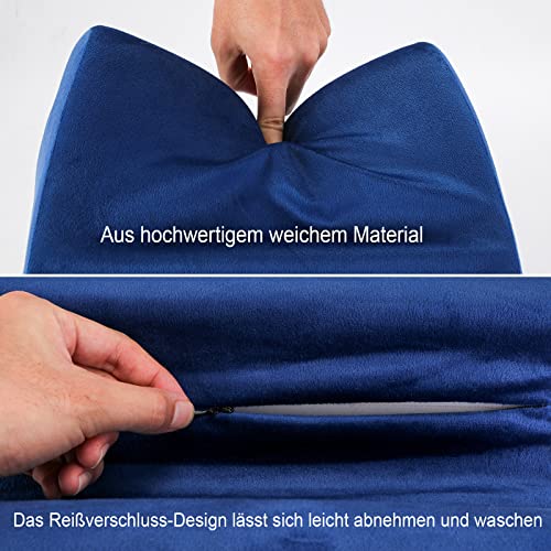 SAMHOUSING Pillow Tablet Holder 1 Count Suede Bed Mount Navy