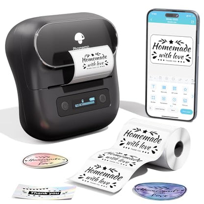 Phomemo M220 Thermal Label Printer, 203 x 203 DPI, Monochrome, Bluetooth & USB Connectivity, Portable Thermal Printer