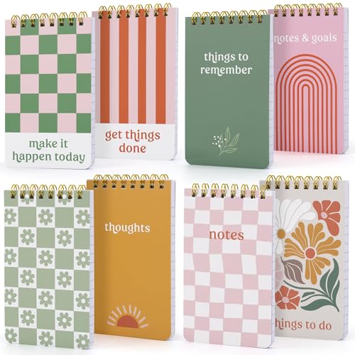 ZICOTO 3x5 Pocket Notebooks Set of 8 - Colorful Lined Mini Notepads