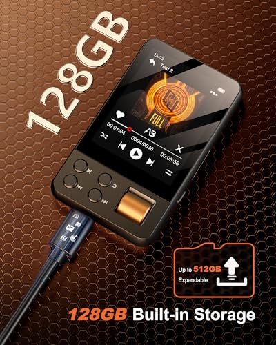 AGXOV 2.4 Inch D28 MP3 Player 128GB Bluetooth