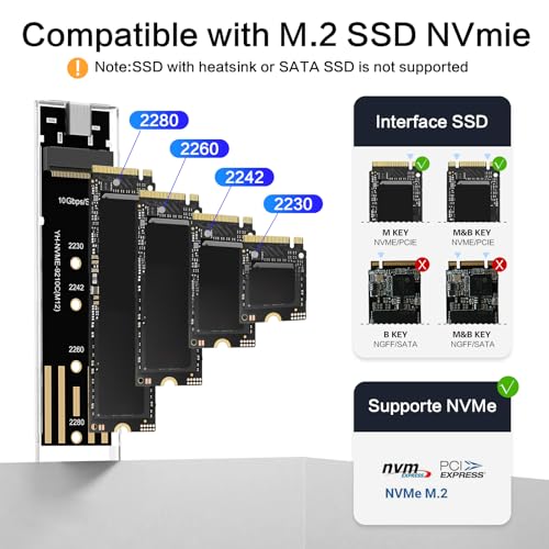 BMKZAYR M.2 SSD Enclosure USB 3.2 Gen 2 10Gbps Universal
