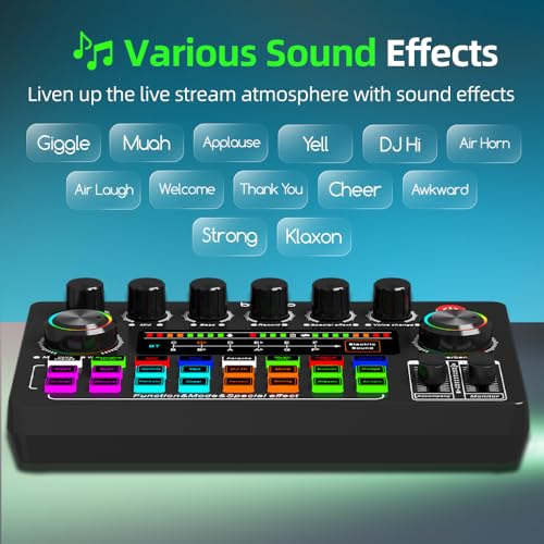 Bonkyo F999X 5 Channel Audio Interface USB Bluetooth Noise Reduction 5 Volts 6.5mm
