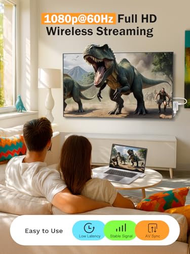 Lemorele 5G P400 HDMI Wireless Adapter Kit, 1080P@60Hz, USB-C, HDMI, Audio