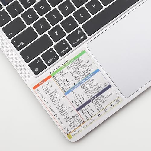 KEANBOLL 2-Pack Mac Keyboard Shortcut Stickers - Mac OS Shortcuts 2026 - Clear