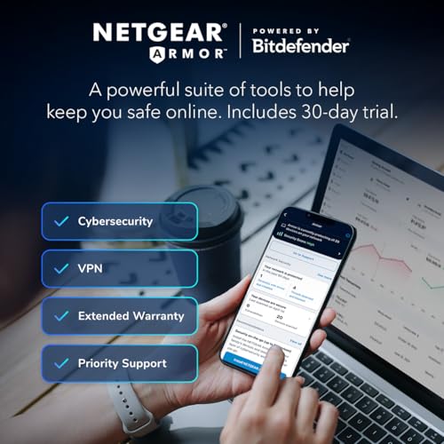 NETGEAR RS90 Dual-Band WiFi 7 Router - Covers up to 2000 sq. ft., 3600 Mbps - 4 Ports - App Control
