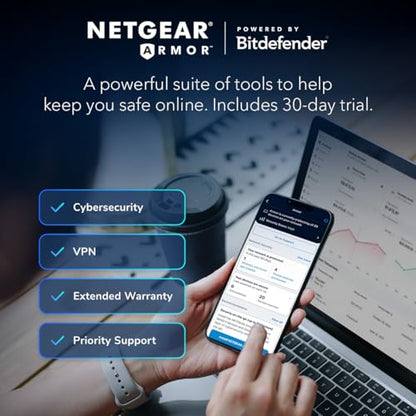 NETGEAR RS200-100NAS Dual-Band WiFi 7 Router 6500 Mbps