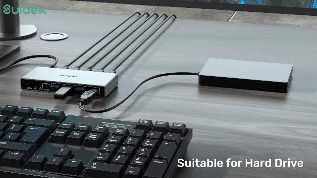 SUIDEK HDMI KVM Switch 2 Computers 2 Ports 5V 2A Push Button Surface Mount Aluminum