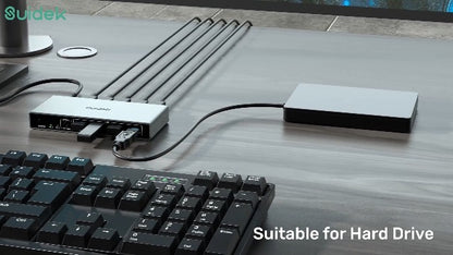 SUIDEK HDMI KVM Switch 2 Computers 2 Ports 5V 2A Push Button Surface Mount Aluminum